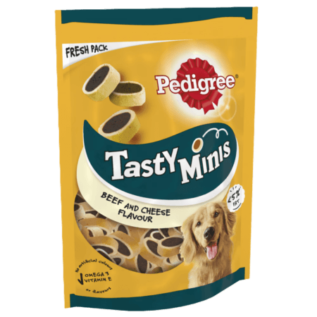 PEDIGREE® TASTY MINIS Adult Dog Treats Cheese & Beef Nibbles 140g