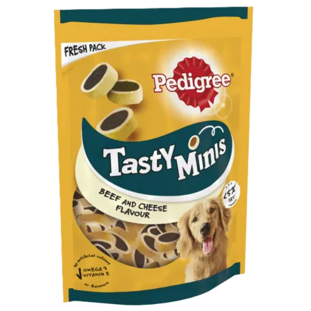 PEDIGREE® TASTY MINIS Adult Dog Treats Cheese & Beef Nibbles 140g
