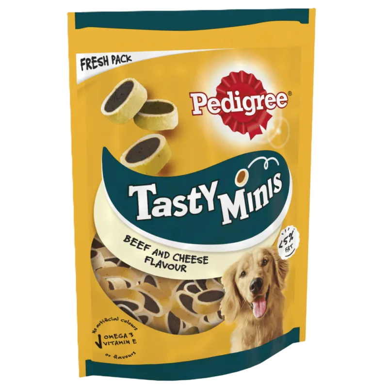 PEDIGREE® TASTY MINIS Adult Dog Treats Cheese & Beef Nibbles 140g